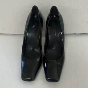 BALENCIAGA‎ SQUARE HEEL BLACK PUMPS SIZE 9M